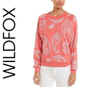 Wildfox Jumbo Paisley Pink Sweatshirt Large